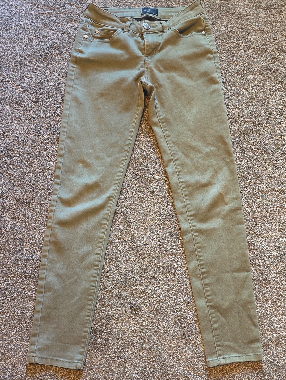 Celebrity Pink Slim Olive-Green Skinny Jeans for Women